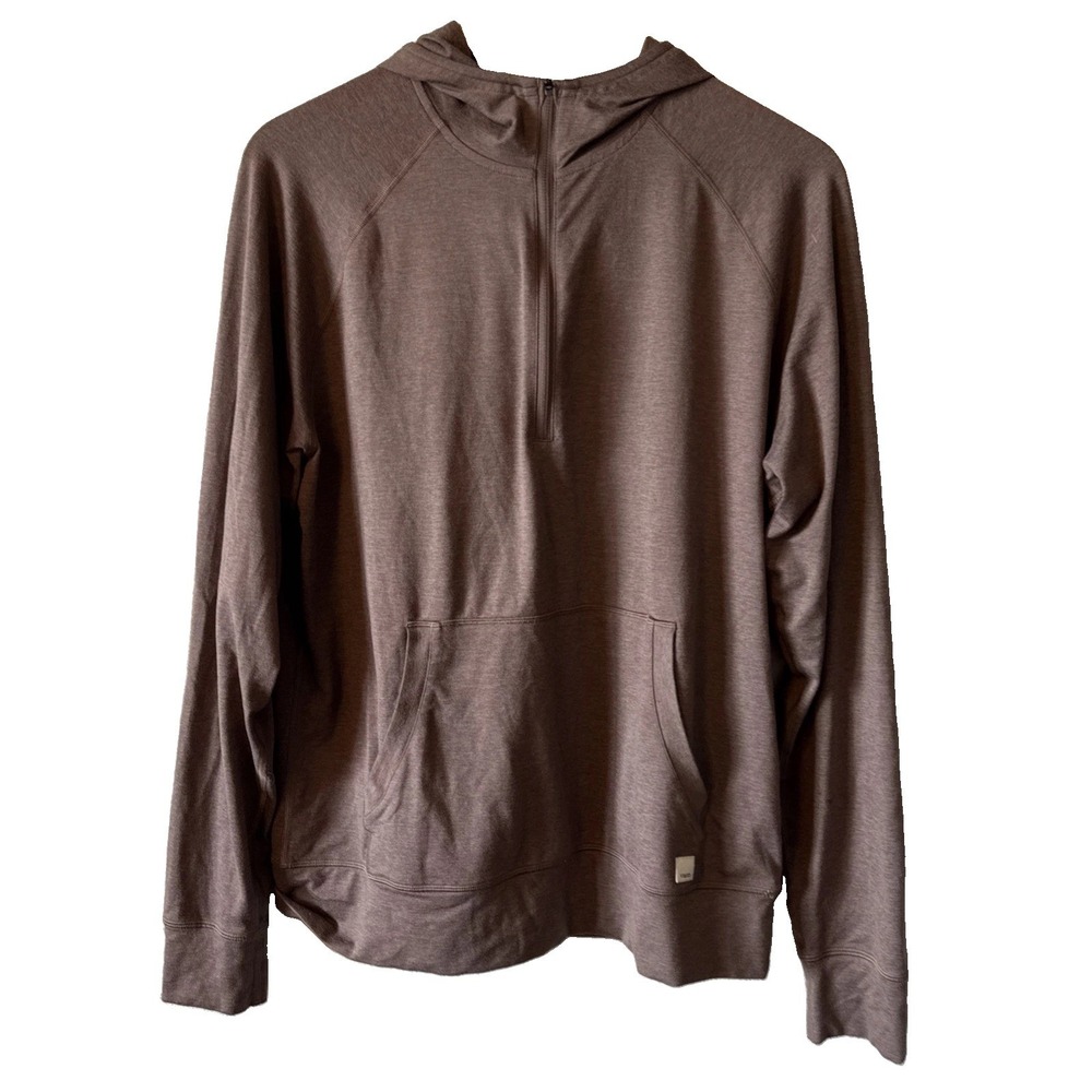 Vuori Mens Light Brown Ponto Performance 1/2 Zip Pullover Hoodie V244 Size M